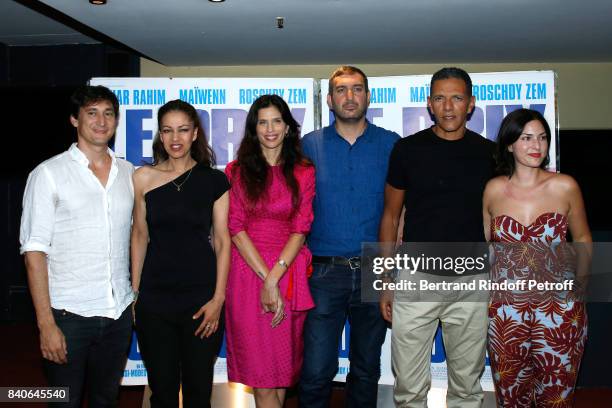 Team of the movie Gregoire Colin, Meriem Serbah, Maiwenn Le Besco, Teddy Lussi-Modeste, Roschdy Zem and Malika Bireche attend the "Le Prix Du...