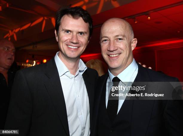 Fox Searchlight president Peter Rice and CAA's Bryan Lourd attend the after party for Fox Searchlight's "The Wrestler" held at the Academy of Motion...