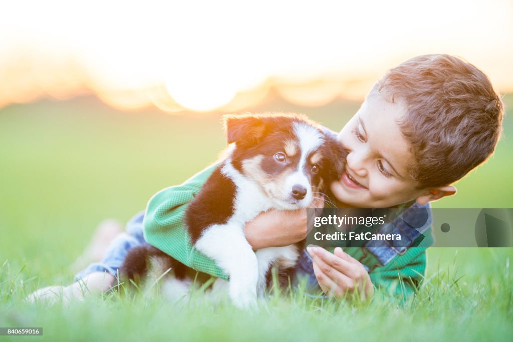 Junge und sein Hund