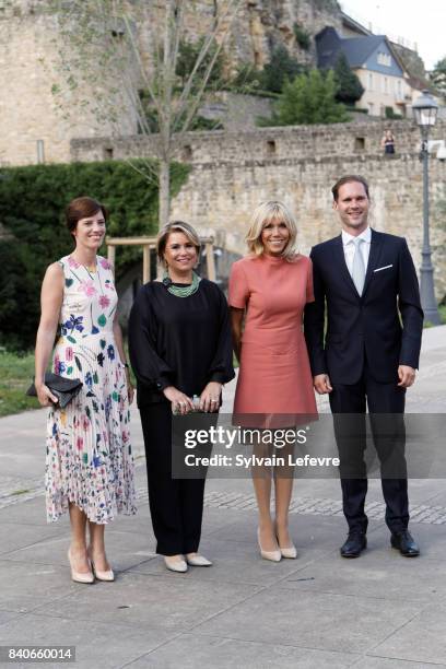 Belgian Prime Minister's partner Amelie Derbaudrenghien, Grand Duchess Maria Teresa of Luxembourg, Brigitte Macron-Trogneux, France's first lady,...