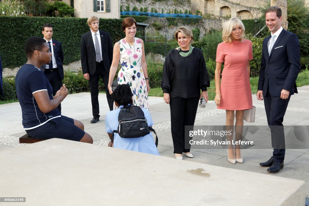 French President Emmanuel Macron And Wife Brigitte Trogneux On A One Day State Visit in Luxembourg