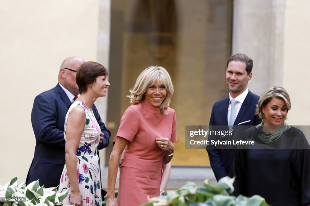 French President Emmanuel Macron And Wife Brigitte Trogneux On A One Day State Visit in Luxembourg