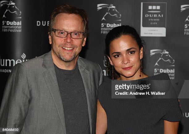 Director Fernando Meirelles and actress Alice Braga attend the "Blindness" premiere during day seven of The 5th Annual Dubai International Film...
