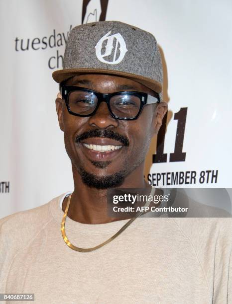 Actor Wood Harris attends the Los Angeles premiere ccreening of "9/11" at the Academy Linwood Dunn Theatre, on August 29 in Hollywood, California. /...