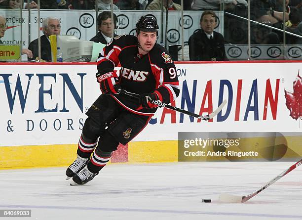 Brendan Bell of the Ottawa Senators skates against the Florida Panthers at Scotiabank Place on December 8, 2008 in Ottawa, Ontario, Canada.