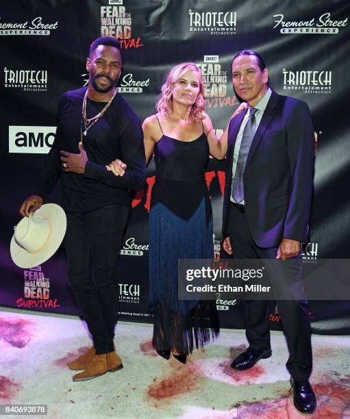 Cast members from the "Fear the Walking Dead" television series Colman Domingo, Kim Dickens and Michael Greyeyes attend the Fear the Walking Dead...