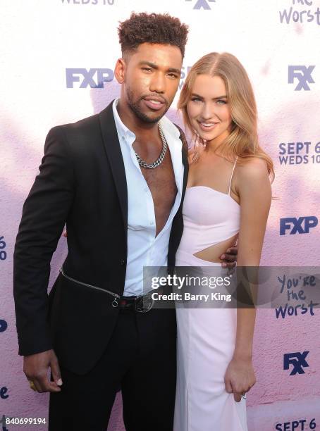 Actors Brandon Mychal Smith and guest attend the premiere of FXX's 'You're The Worst' Season 4 at Museum of Ice Cream LA on August 29, 2017 in Los...
