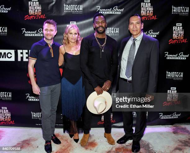 Comedian and Nerdist Founder and CEO Chris Hardwick and cast members from the "Fear the Walking Dead" television series Kim Dickens, Colman Domingo...