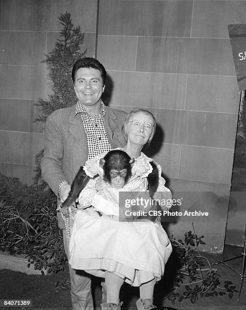 Still from the episode 'The Big Bank Battle' from the television comedy 'The Beverly Hillbillies' shows Max Baer, Jr. As Jethro Bodine and Irene Ryan...