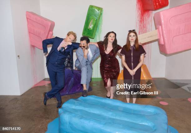Actors Chris Geere, Desmin Borges, Kether Donohue and Aya Cash attend the Premiere Of FXX's "You're The Worst" Season 4-After Party on August 29,...
