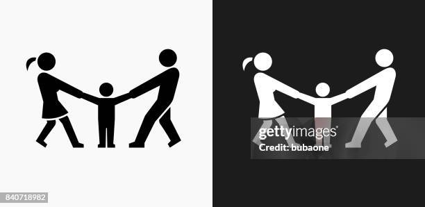 relationship problems icon on black and white vector backgrounds - divorce stock illustrations