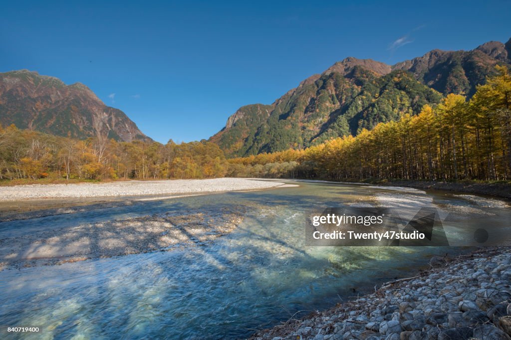 Kamikochi aerial view in Autumn