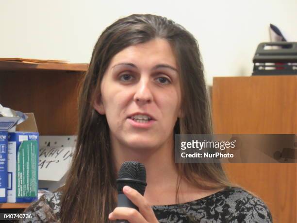 Danica Roem, VA Delegate Candidate for District 13 speaks during press conference to announcing Next Up Victory Funds Virginia House of Delegates...