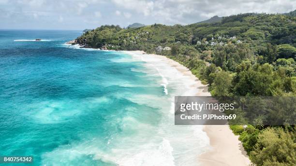 aerial view of anse intendance - mahe - seychelles - pjphoto69 stock pictures, royalty-free photos & images
