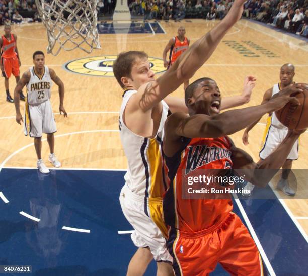 Kelenna Azuibuike Rasho Nesterovic of the Indiana Pacers at Conseco Fieldhouse on December 18, 2008 in Indianapolis, Indiana. The Pacers defeated the...