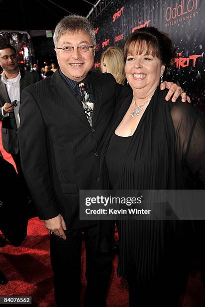 Producers Michael E. Uslan and Deborah Del Prete arrive at the Los Angeles premiere of Lionsgate's "The Spirit" held at Grauman's Chinese Theatre on...