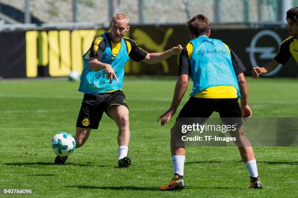 Sebastian Rode of Dortmund controls the ball during a training session as part of the training camp on July 30, 2017 in Bad Ragaz, Switzerland.