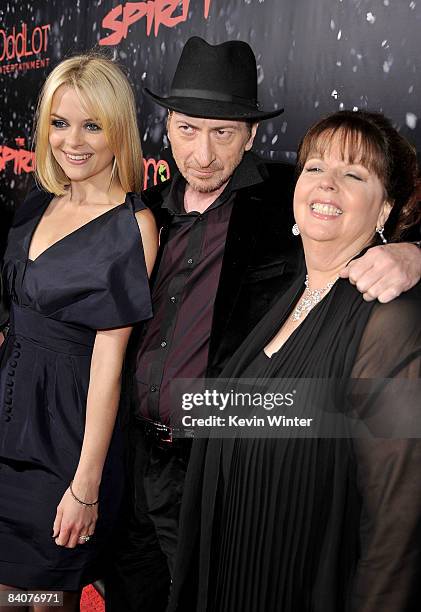 Actress Jaime King, director/writer Frank Miller, and producer Deborah Del Prete arrive at the Los Angeles premiere of Lionsgate's "The Spirit" held...