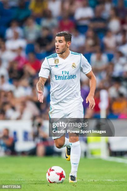 Theo Hernandez of Real Madrid in action during the Santiago Bernabeu Trophy 2017 match between Real Madrid and ACF Fiorentina at the Santiago...