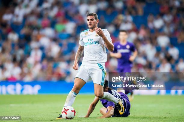 Theo Hernandez of Real Madrid in action during the Santiago Bernabeu Trophy 2017 match between Real Madrid and ACF Fiorentina at the Santiago...