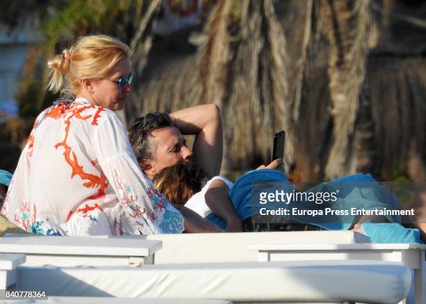 Model Valeria Mazza and her husband Alejandro Gravier are seen on August 10, 2017 in Marbella, Spain.
