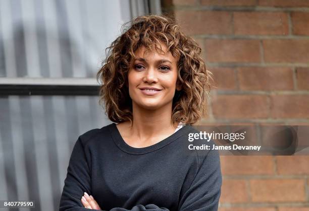 Jennifer Lopez seen on location for 'Shades of Blue' in Manhattan on August 29, 2017 in New York City.