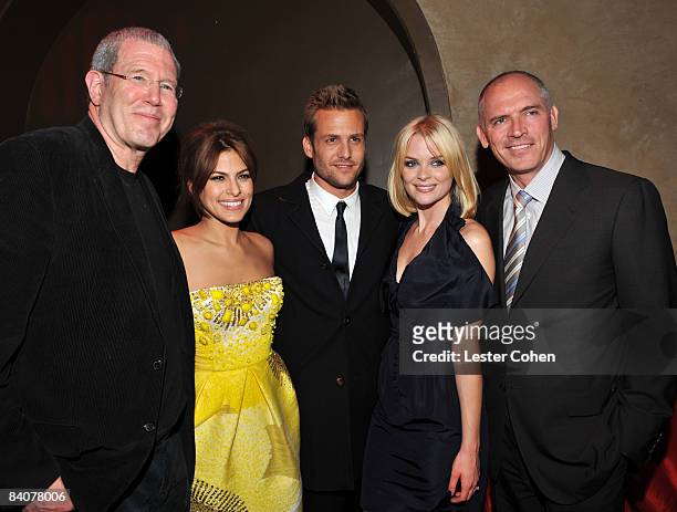 Lionsgate's Michael Paseornek, Eva Mendes, Gabriel Macht, Jaime King and Lionsgate COO Joe Drake attend the after party of the Los Angeles premiere...