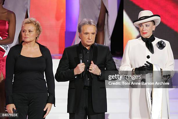 Muriel Robin, Michel Sardou and Jean-Pierre Foucault