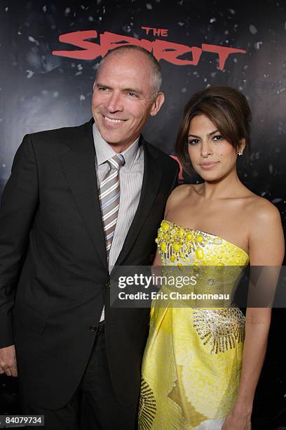 Lionsgate's Joe Drake and Eva Mendes at Lionsgate Premiere of 'The Spirit' on December 17, 2008 at Grauman's Chinese Theatre in Hollywood, California.