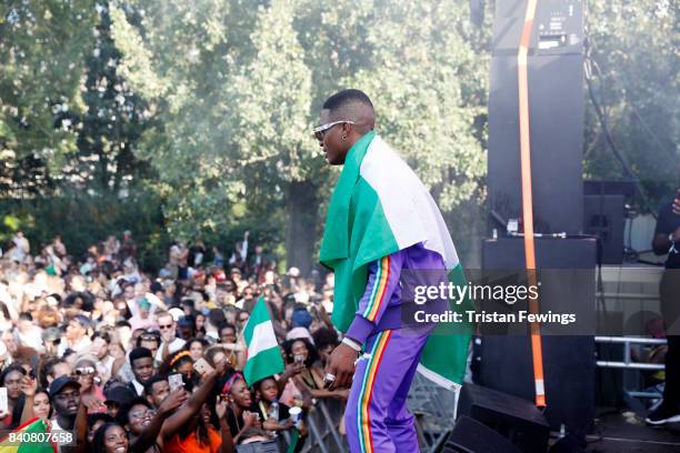 Wizkid performs at the Red Bull Music Academy Soundsystem at Notting Hill Carnival 2017 on August 27, 2017 in London, England.