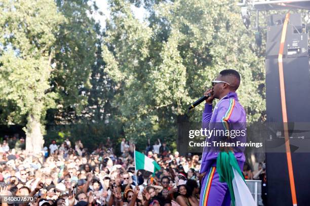 Wizkid performs at the Red Bull Music Academy Soundsystem at Notting Hill Carnival 2017 on August 27, 2017 in London, England.