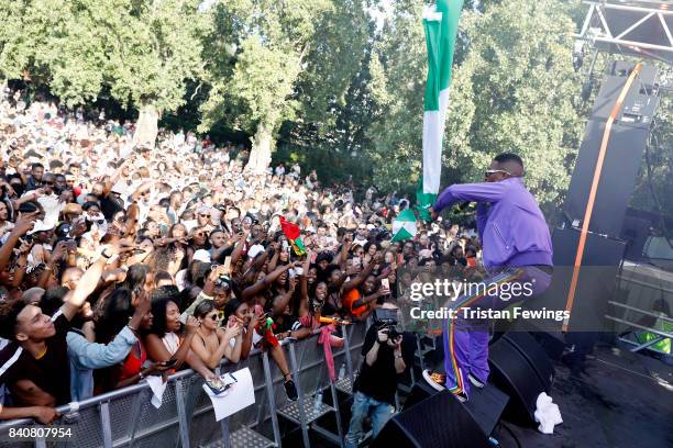 Wizkid performs at the Red Bull Music Academy Soundsystem at Notting Hill Carnival 2017 on August 27, 2017 in London, England.