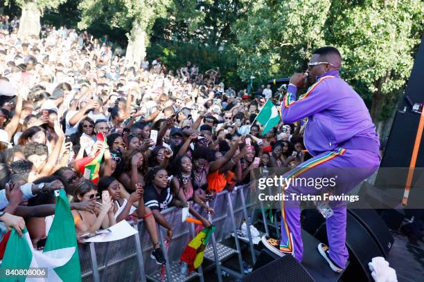 Wizkid performs at the Red Bull Music Academy Soundsystem at Notting Hill Carnival 2017 on August 27, 2017 in London, England.