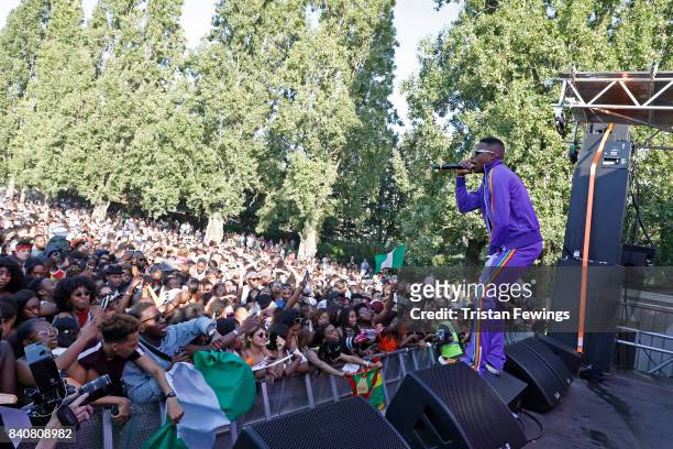 Wizkid performs at the Red Bull Music Academy Soundsystem at Notting Hill Carnival 2017 on August 27, 2017 in London, England.