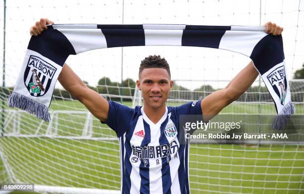 Kieran Gibbs signs for West Bromwich Albion on August 29, 2017 in West Bromwich, England.