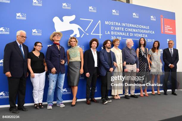 President of the festival Paolo Baratta, 'Venezia 74' jury members Ildiko Enyedi, Yonfan, Jasmine Trinca, Michel Franco, Edgar Wright, president...