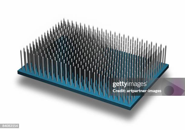 bed of nails on white background - sharp stock illustrations