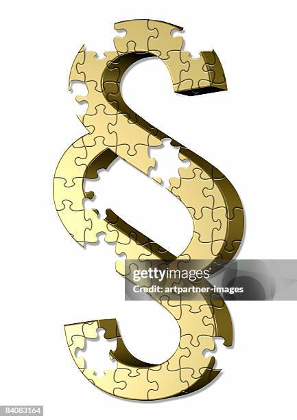 golden paragraph sign puzzle, parts are missing - paragraph stock illustrations
