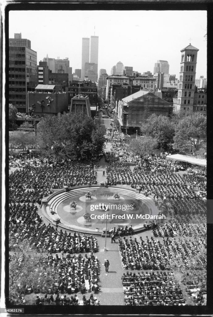 NYU Graduation In Washington Square Park