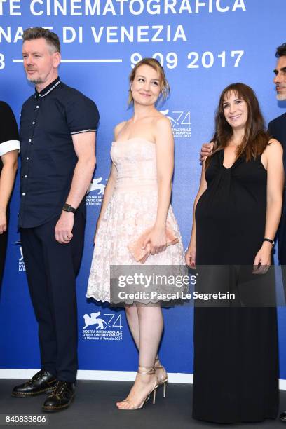 John Gordon Sinclair, Anamaria Marinca and Karina Fernandez attend the 'Nico, 1988' photocall during the 74th Venice Film Festival at Sala Casino on...