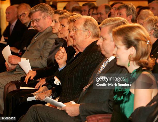 Prince Laurent of Belgium, Princess Claire of Belgium, Princess Astrid of Belgium, Queen Paola of Belgium, Albert II of Belgium, Prince Philippe of...