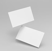 Blank white 3d visiting card and business card template 3d render illustration for mock up and design presentation.