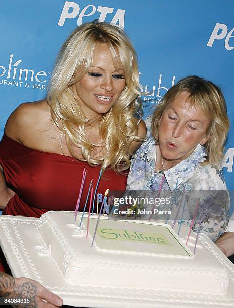 Pamela Anderson and PETA President Ingrid E. Newkirk