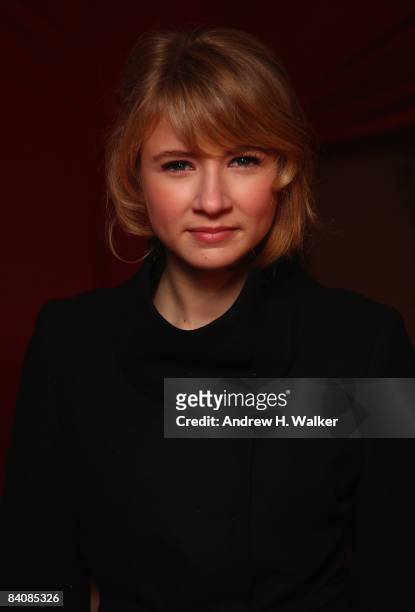 Actress Eliza Bennett attends the Muhr Awards Ceremony on day eight of the 5th Dubai International Film Festival held at the Bab Al Shams Hotel and...