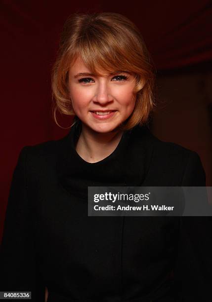 Actress Eliza Bennett attends the Muhr Awards Ceremony on day eight of the 5th Dubai International Film Festival held at the Bab Al Shams Hotel and...