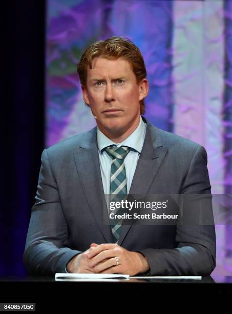 Cameron Ling looks on during the AFL All Australian team announcement at the Palais Theatre on August 30, 2017 in Melbourne, Australia.