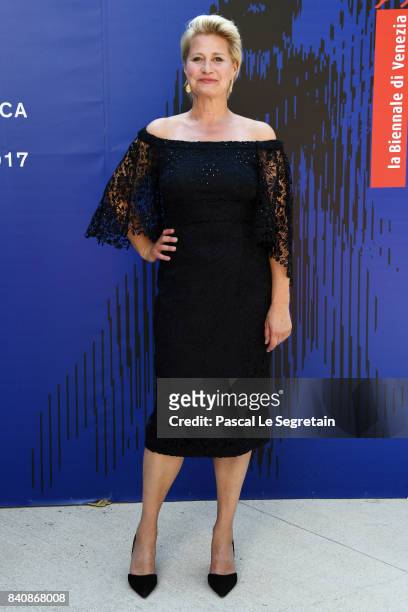 Trine Dyrholm walks the red carpet ahead of the 'Nico, 1988' screening during the 74th Venice Film Festival at Sala Darsena on August 30, 2017 in...