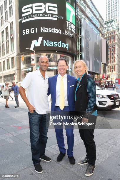 Former professional tennis player and on-air analyst James Blake, Chairman & CEO at Tennis Channel Ken Solomon, and former professional tennis player...