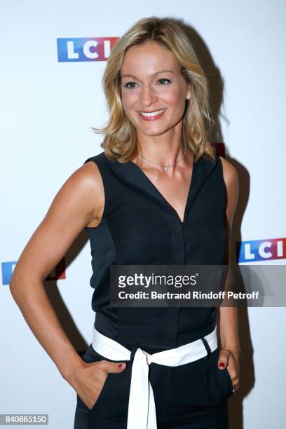 Journalist Audrey Crespo-Mara attends the LCI Press Conference to Announce Their TV Schedule for 2017/2018 on August 30, 2017 in Paris, France.