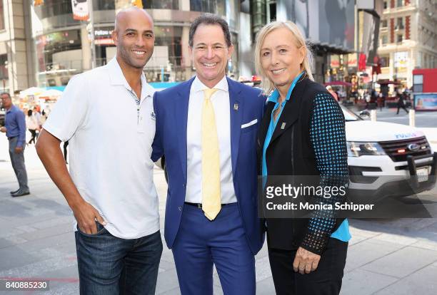 Former professional tennis player and on-air analyst James Blake, Chairman & CEO at Tennis Channel Ken Solomon, and former professional tennis player...